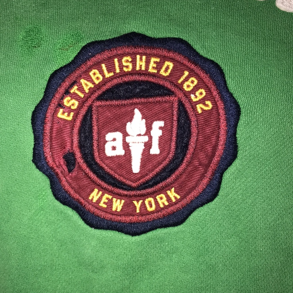 Abercrombie kids green pocketed thermal hooded sweatshirt Sz XL - Picture 5 of 15
